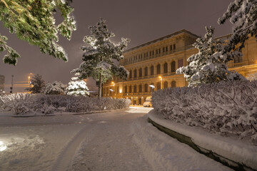 The Museum of Art in Kaliningrad in winter night - 564265758