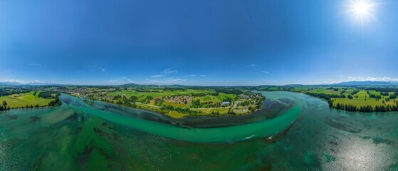 360° Ausblick auf die Region Auerbergland am Lechsee bei Lechbruck in Bayern