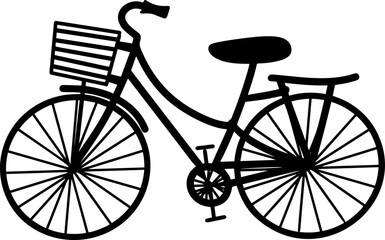 Bicycle Silhouette Icon Set - Vector Illustrations Isolated On White Background
