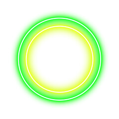 Neon green circle with yellow