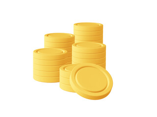 3d rendering gold coin icon illustration