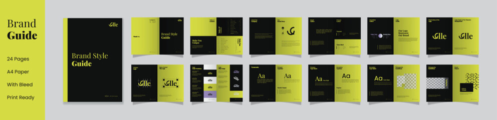 Brand Guidelines Manual Book. Branding Basics to Complete Guide for Brand Consistency and Presentation.
