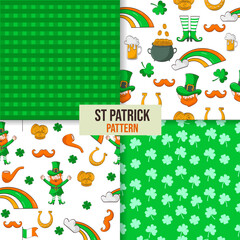 Seamless pattern set for St. Patrick's Day