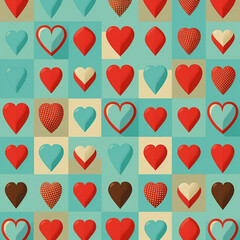 Heart pattern illustration. Valentines