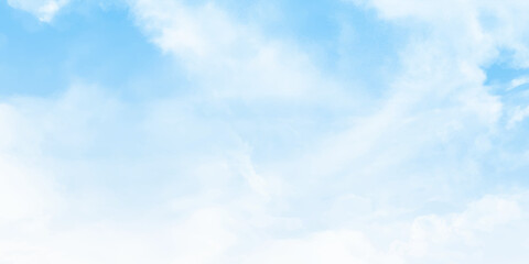 Beautiful sparse clouds in the blue sky. Natural cloudscape Wallpaper or Web banner With Copy Space For Text