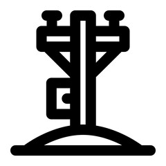 Electric Pole Line Style Icon  vector design and illustration template