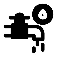 Water Tap Glyph Style Icon  vector design and illustration template