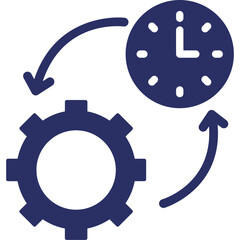 Clock, cog Vector Icon
