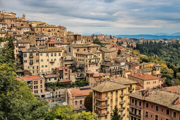 Fototapeta na wymiar perugia, italien - panorama der altstadt