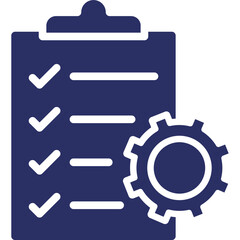 Clipboard, cog Vector Icon

