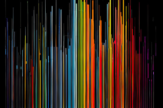 Many vertical thing black lines unevenly distributed and black background.