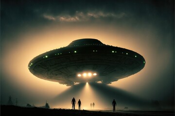 ufo in the night made with generative ai