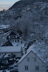 Beautiful House in the mountains during winter 