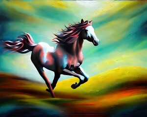 Obraz na płótnie Canvas Wild Horse, Generative AI Illustration