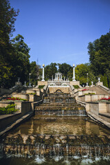 Stairs of the cascades in the Valea Morilor Park in Chisinau, Republic of Moldova