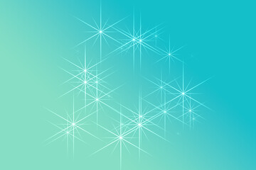 Obraz premium White stars on blue and green gradient background.