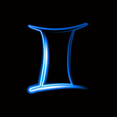 Vector isolated illustration of Gemini zodiac sign.