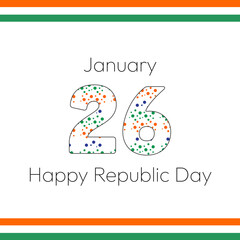 26 January Republic Day Post illustration