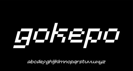 modern 8 bit digital futuristic modern geometric font	
