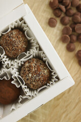 Culinary photography. Candy truffle