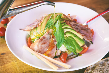 Bacon with vegetables