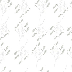 Fototapeta na wymiar Seamless Pattern of floral leaf Background