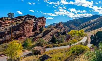Fototapeta na wymiar Autumn landscape with Red rocks in Colorado.