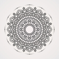 circular ornament of mandala flowers. suitable for henna, tattoos, coloring books. islam, hindu,Buddha, india, pakistan, chinese, arab