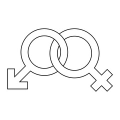 Simple illustration of Mars and Venus symbol Concept of gender symbols