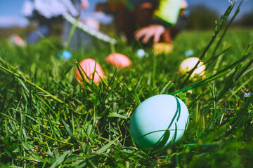 Easter eggs hunt background