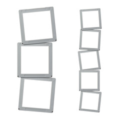 empty slide frame isolated on white background  (medium format, 6x6cm.)