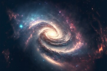 Abstract Universe including the Andromeda Galaxy Illustration, Generative AI