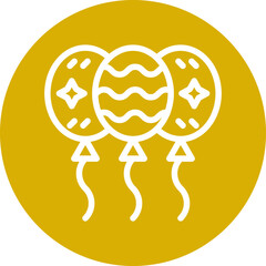 New Year Balloons Icon Style