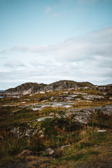 Fototapeta na wymiar Stunning mountains in Norway on a beautiful autumn day