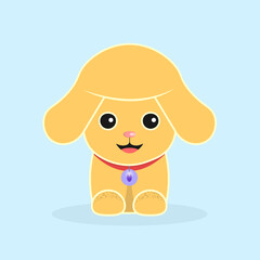 Cute puppy in flat style, vector character