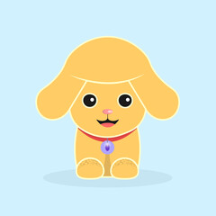 Cute puppy in flat style, vector character