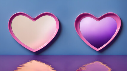 Valentines heart shaped mirrors