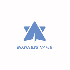 Obraz premium design logo combine plane paper and star