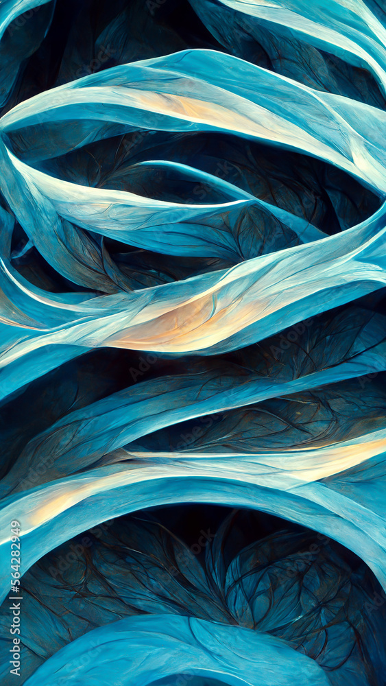 Fototapete abstract blue background element on black. fractal graphics illustration generative ai content by mi