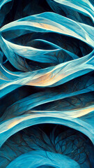 Abstract blue background element on black. Fractal graphics illustration Generative AI Content by Midjourney