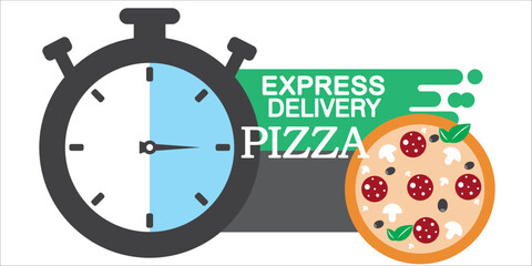 express delivery pizza vector, illustration, symbol