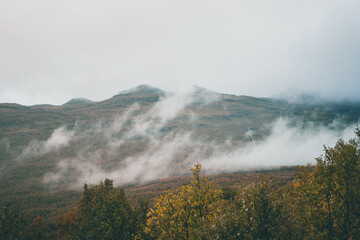 Fototapeta na wymiar Majestic norwegian landscape with mountains in autumn