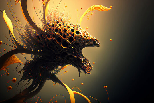 abstract illustration of odd moster made with ai