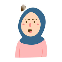 cute hijab girl with various expression