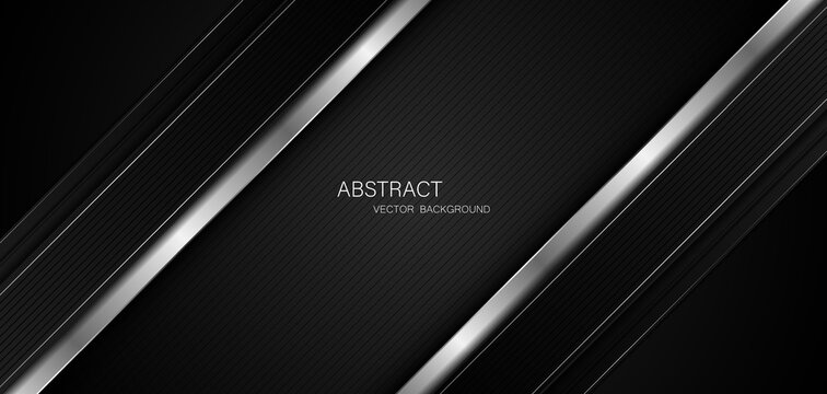 Abstract black and silver stripes and free space for design. modern technology innovation concept background
