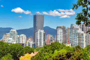 Fototapeta premium View at Vancouver downtown from West 7th avenue