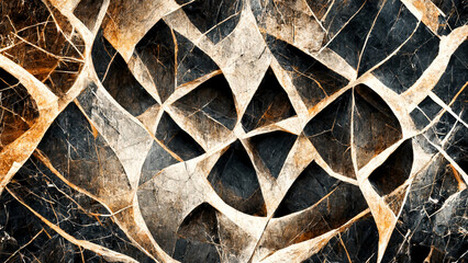 Mayan style Black abstract geometric background illustration Generative AI Content by Midjourney