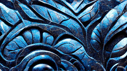 Mayan style Beautiful Abstract Decorative Navy Blue illustration Generative AI Content by Midjourney