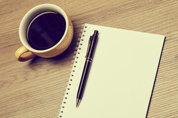 notebook on the table in office