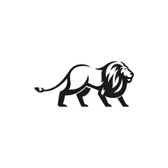 lion silhouette black logo concept template